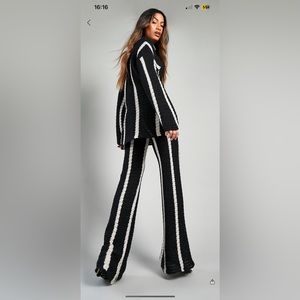 Stripe crochet two pieces